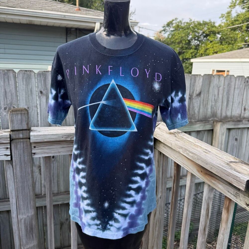 Pink Floyd The Dark Side of the Moon Tie Dye Graphic T-Shirt Size Small